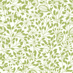 Abstract floral background. Spring seamless  pattern with hand drawn branches.