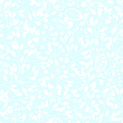 Fototapeta na wymiar Abstract floral background. Seamless pattern with hand drawn branches.