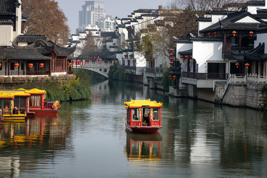 Fototapeta Qinhui river, Nanjing city, China