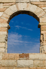 Stone Window and Blue Sky