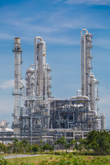 Architecture of Chemical refinery plant with blue sky