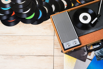 Vinyl records and Gramophone