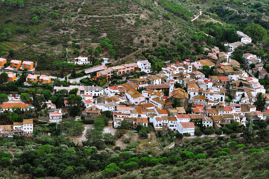 Llançà municipality in the comarca of the Alt Empordà in Catalonia, Spain. City VIew from the top.