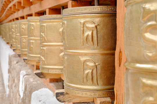 dharma wheel monastery of Alchi, ladakh, India