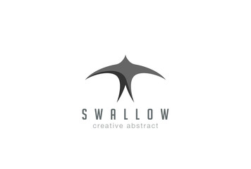 Swallow Logo abstract design vector. Black bird Logotype icon