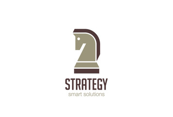 Chess Knight Horse Logo design vector. Symbol of Strategy icon © Sentavio