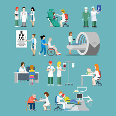 Hospital profession patient flat 3d isometric medical vector