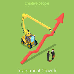 Investment growth deal partnership business vector isometric