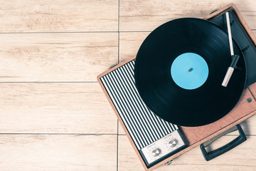 Player record and vinyl vintage