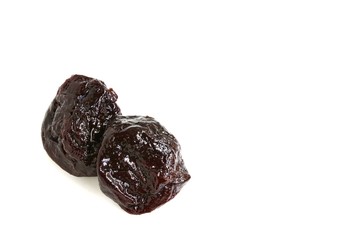 Pitted Prune on White Background