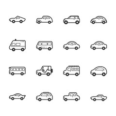 Set of car icons
