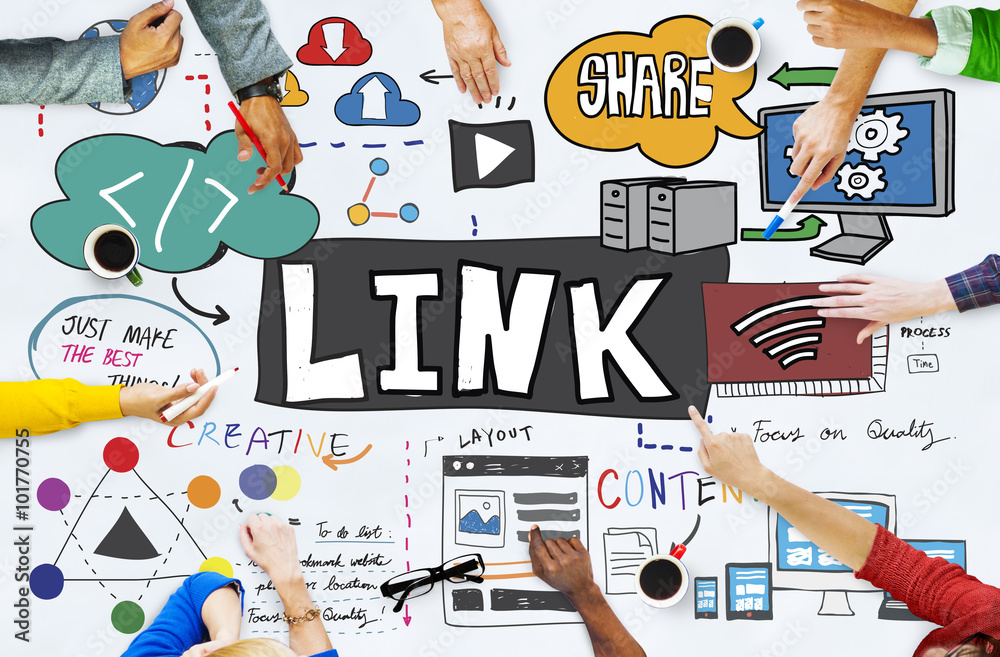 Canvas Prints link network hyperlink internet backlinks online concept