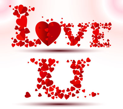 love you text for heart