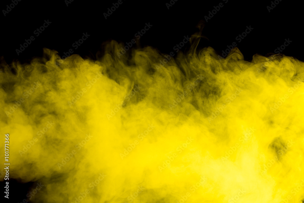 Sticker abstract yellow smoke hookah.