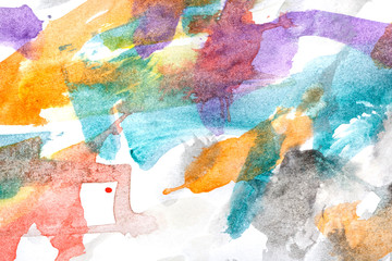 Fototapeta premium Watercolor paint abstract. Multicolored chaos.