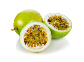 Passion fruit on white background
