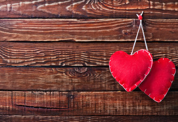 hearts on wood