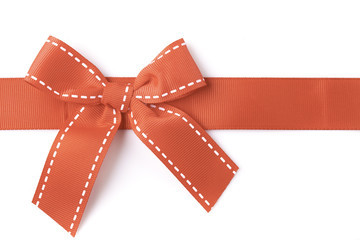 horizontal red gift ribbon closeup