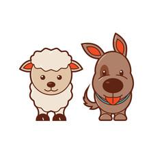 Obraz na płótnie Canvas Sheep & Dog. Cute Animal Illustration 8