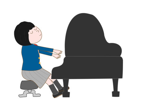 女子高校生のピアニスト