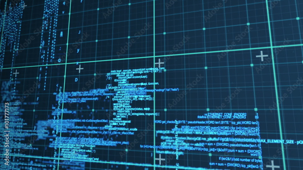 Poster digital animation of matrix