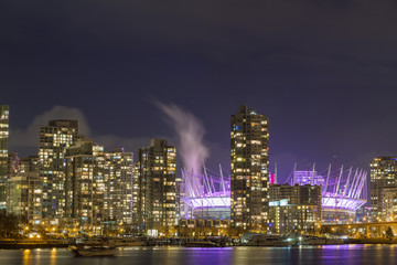 Obraz na płótnie Canvas Vancouver Skyline with B.C. Place