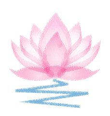 Logo Lotus flower grunge vector