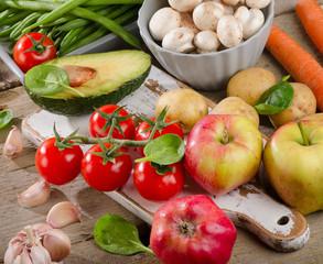 Healthy raw vegetables.