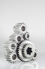 set of gears on isolated background