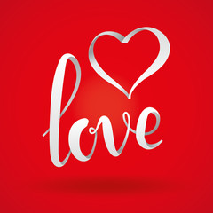 Love red 3d lettering background 4