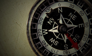 Close-up on a compass 