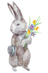 Decorative Easter bunny watercolor - 101780721