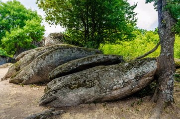 Big Boulders in the Stone Formation of Bulgaria Known as Beglik Tash resemble famous british...