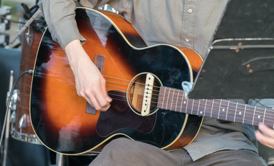 playing guitar

