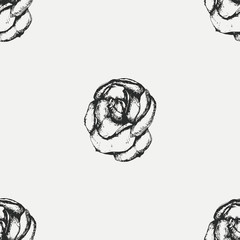 Vintage black and white rose pattern