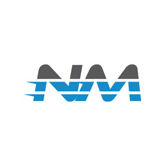 Simple Modern Dynamic Letter Initial Logo nm