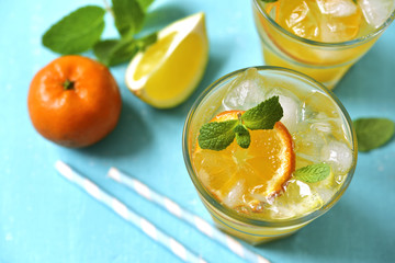 Citrus lemonade with mint.