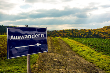 Schild 57 - Auswandern