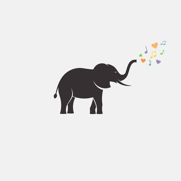 elephant love minimal silhouette