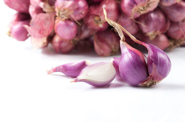 Red onion, dry and tied together