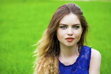 Naklejka premium Young beautiful blonde woman