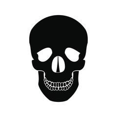 Human skull black icon