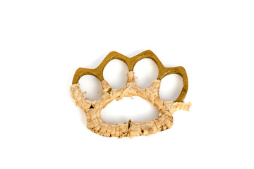 Knuckle weapon  on white background,selective focus