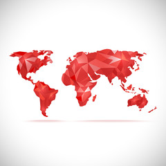 vectors World Map polygonal precision low-poly red