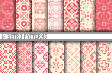 14 Seamless Patterns Background Collection - vector