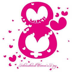 International Women's Day greeting card or poster with the text eighth of March