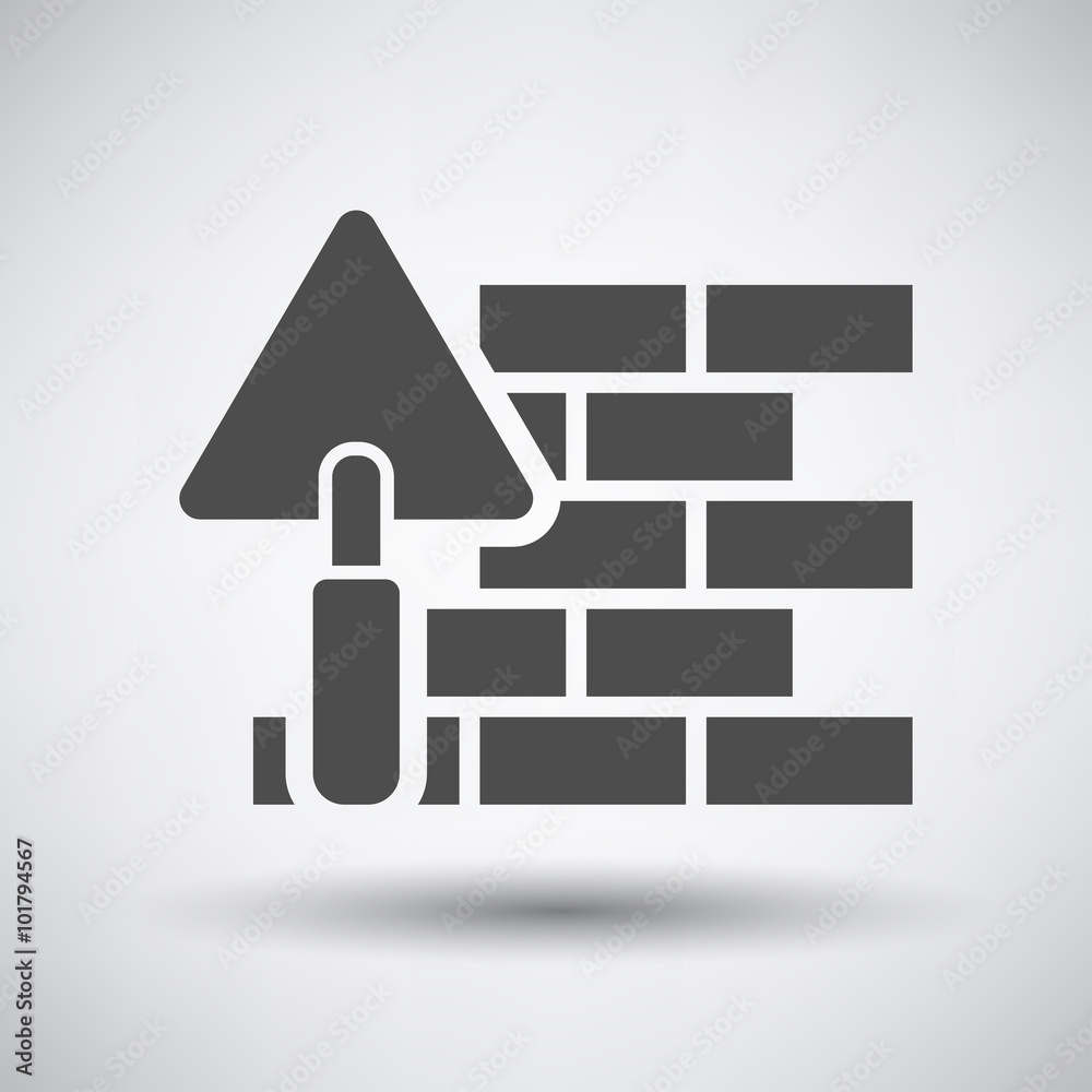 Canvas Prints brick wall with trowel icon