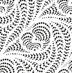 Vector Seamless Geometric Black White Pattern of Circles