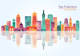 San Francisco (United States) city skyline. Vector illustration