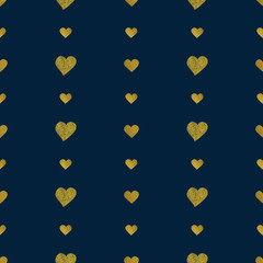 Golden  hearts seamless pattern